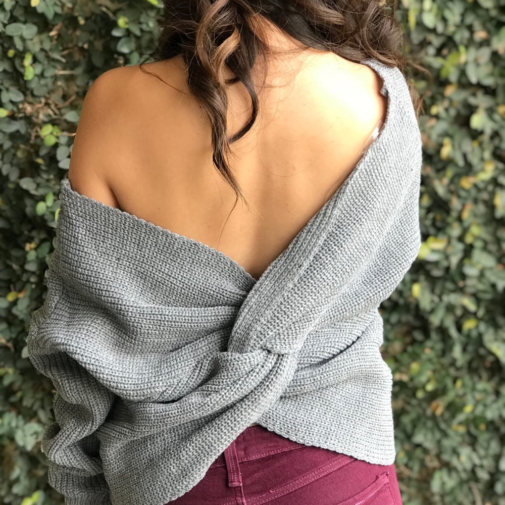LAST CALL Twist Back Sweater - Picture 1 of 5